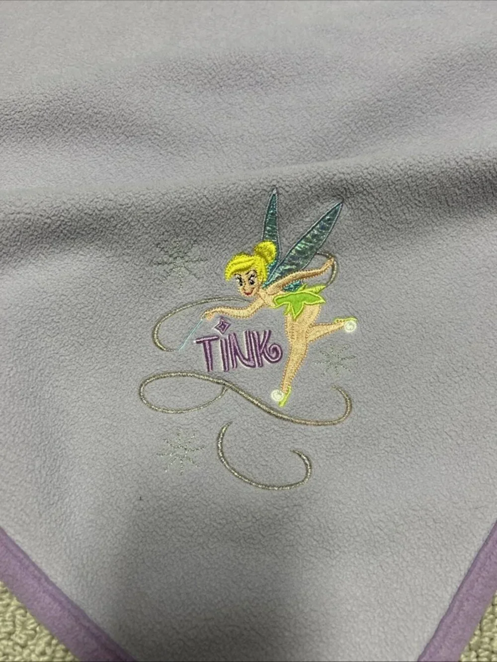 Disney Store Exclusive Tinkerbell Blanket Lavender Purple Tink Fleece